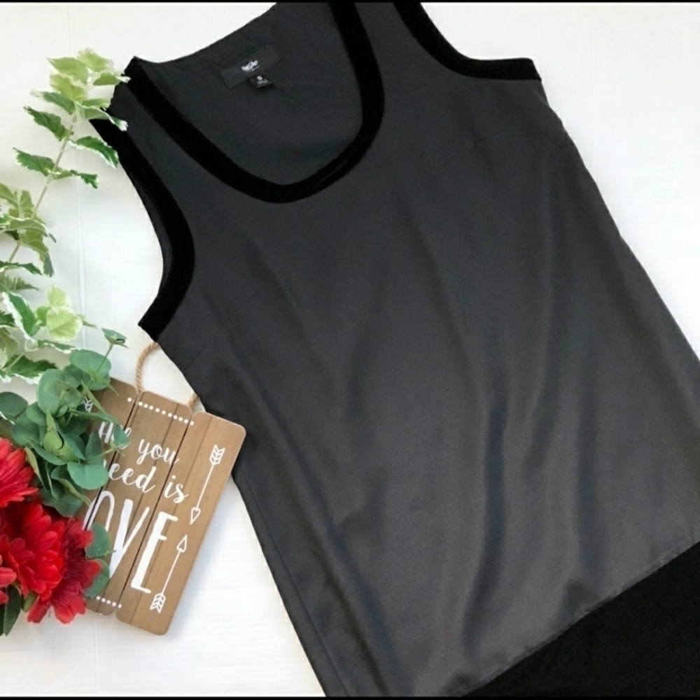 Mossimo Shift Dress Black Velvet Trim Detail Evening Party 20's Sleeveless Small